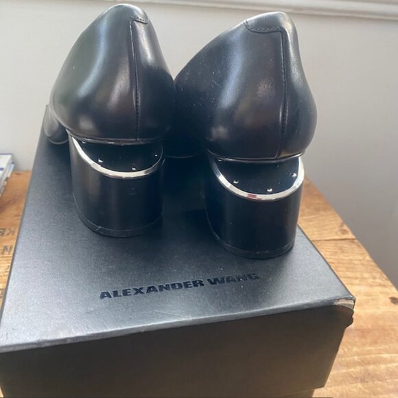Alexander Wang Simona Cutout black Leather heel Silver Hardware Size 38 … - Picture 5 of 10